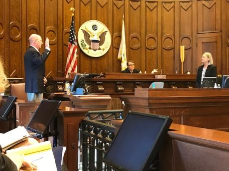 Image for Litigation Academy RWU Law witness being sworn in