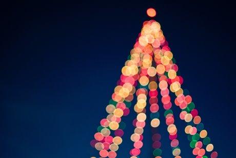 Blurred christmas tree lights